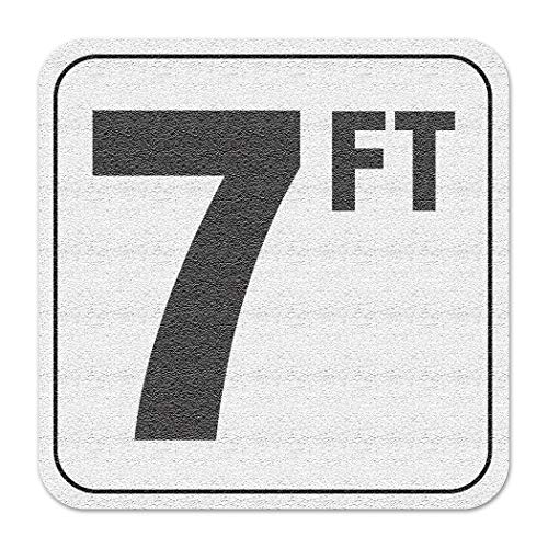 Aquatic Custom Tile Vinyl 3M Adhesive Swimming Pool Deck Depth Marker 7 FT, 4 inch Font