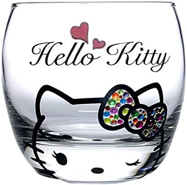 Cute Cartoon Hello Kitty Water Cup Unique Rhinestones Glass Cup Personality Red Wine Glass- Unique Hand Painted Gifts