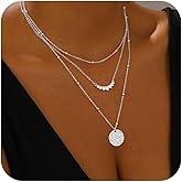 BBV Layered Gold Necklaces for Women Stackable Dainty 14K Gold Plated Silver Chain Necklace Layering Cute Fashion Pendant Choker Necklaces Trendy Jewelry Set Gifts for Women