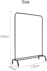 Holdfiturn Clothes Rail Metal Garment Rack with Bottom Shelf Black view 4