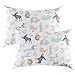 IBraFashion Toddler Pillowcases 2 Packs 14x19 for 13x18, 12x16 Pillow 100% Cotton Wild Animals Printings Set of 2