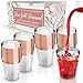 Rose Gold Rimmed Plastic Cups | 10 oz. 60 Pack | Hard Clear Plastic Cup | Disposable Ideal For Glamour Parties | Fancy Wedding Tumblers | Sturdy & Crystal Clear | Elegant Design | Plastic BPA Free