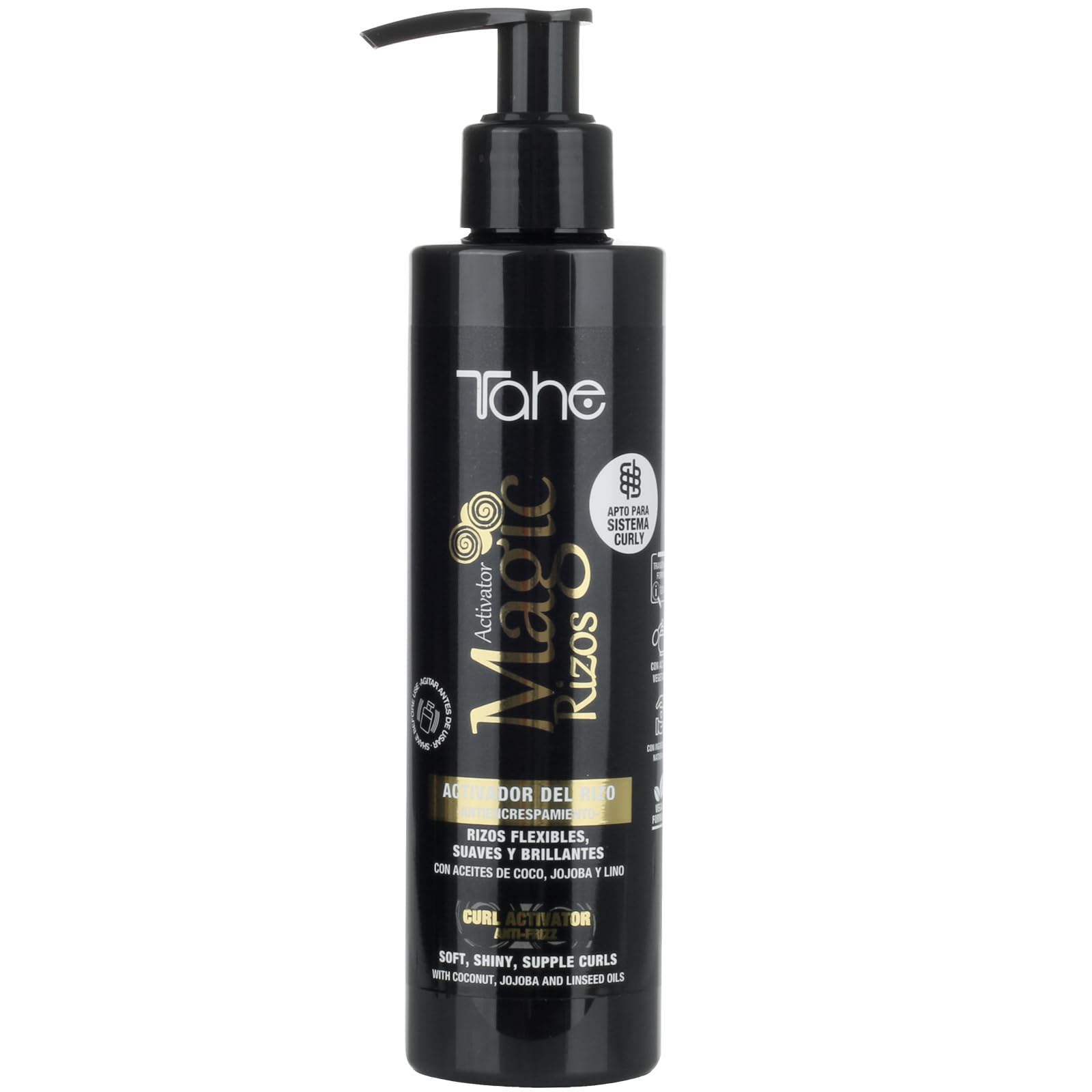 Tahe Magic Rizos Anti-frizz Curl Activator with Coconut, Jojoba and Linseed Oil (200 ml)