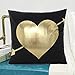 Monkeysell Bronzing Flannelette Home Pillow Cases Throw Pillow Covers Decorative Cushion Love Black Heart Pattern Design for Square Sofa Home 18 x 18
