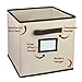 Foldable Storage Cube Closet Organizer, Classic Beige, 6 Pack with Handy Label Window to Make Identifying Contents Easy. Set Includes 6 Collapsible Fabric Cubicle Storage Bins