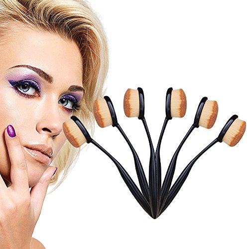 Oneleaf Super Soft 6Pcs Oval Toothbrush Makeup Brushes Set Cream Contour Powder Concealer Foundation Cosmetics Tool - Thumbnail 7