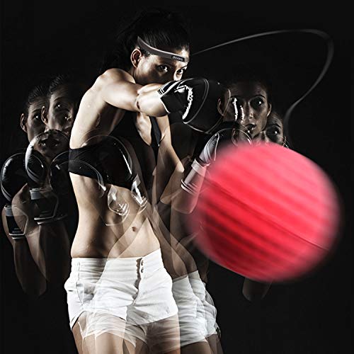Boxing Reflex Ball on String with Headband, 3 Difficulty Levels Boxing Fight Ball Equipment for Improving Punching Speed Reactions, Hand Eye Coordination and Agility