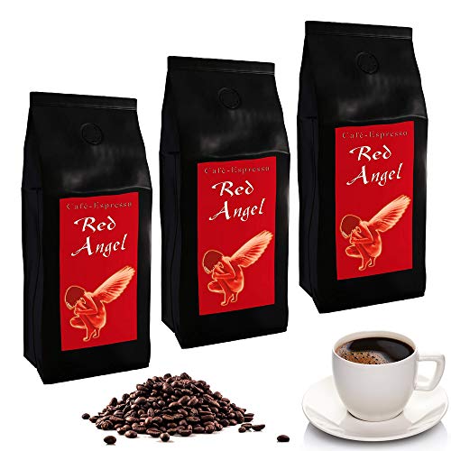 C&T Red Angel Espresso Deluxe 3 x 1000 g ganze Kaffeebohnen - der Feurige - sehr kräftiger Spitzenkaffee aus unserer…