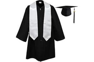 OSBO GradSeason Unisex Matte Kindergarten Graduation Gown Cap Tassel Set 2025 with White Plain Stole