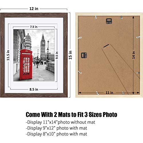 11x14 Rustic Picture Frames Solid Wood Display Pictures 9x12 or 8x10