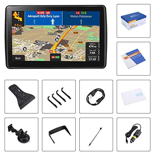 GPS Navigation for Car, 7" Touch Screen 8GB Real Voice Spoken Turn-by-Turn Direction Reminding Navigation System for Cars, Vehicle GPS Satellite Navigator with Free Lifetime Map Update