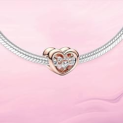 VALGACLS Radiant Heart & Floating Charm Rose Gold