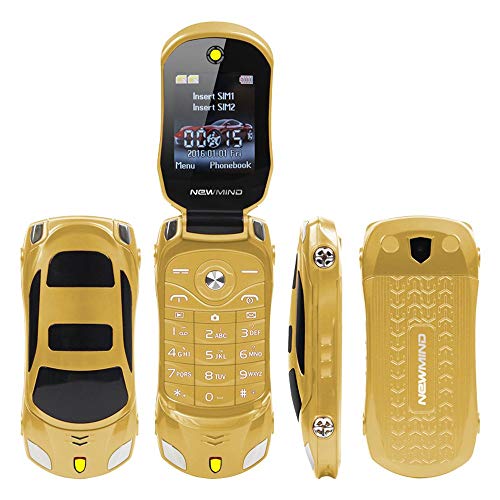F15 MINI Flip Sports Car Style Cell Phone Supports Dual SIM Cards MP3MP4 6 Colors Gold