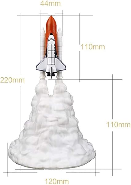 Amazon Co Jp 3dプリントロケットライトusb充電スペースロケット発射ライトスペースシャトルライトテーブルランプ装飾ナイトライト スタイルa ホーム キッチン