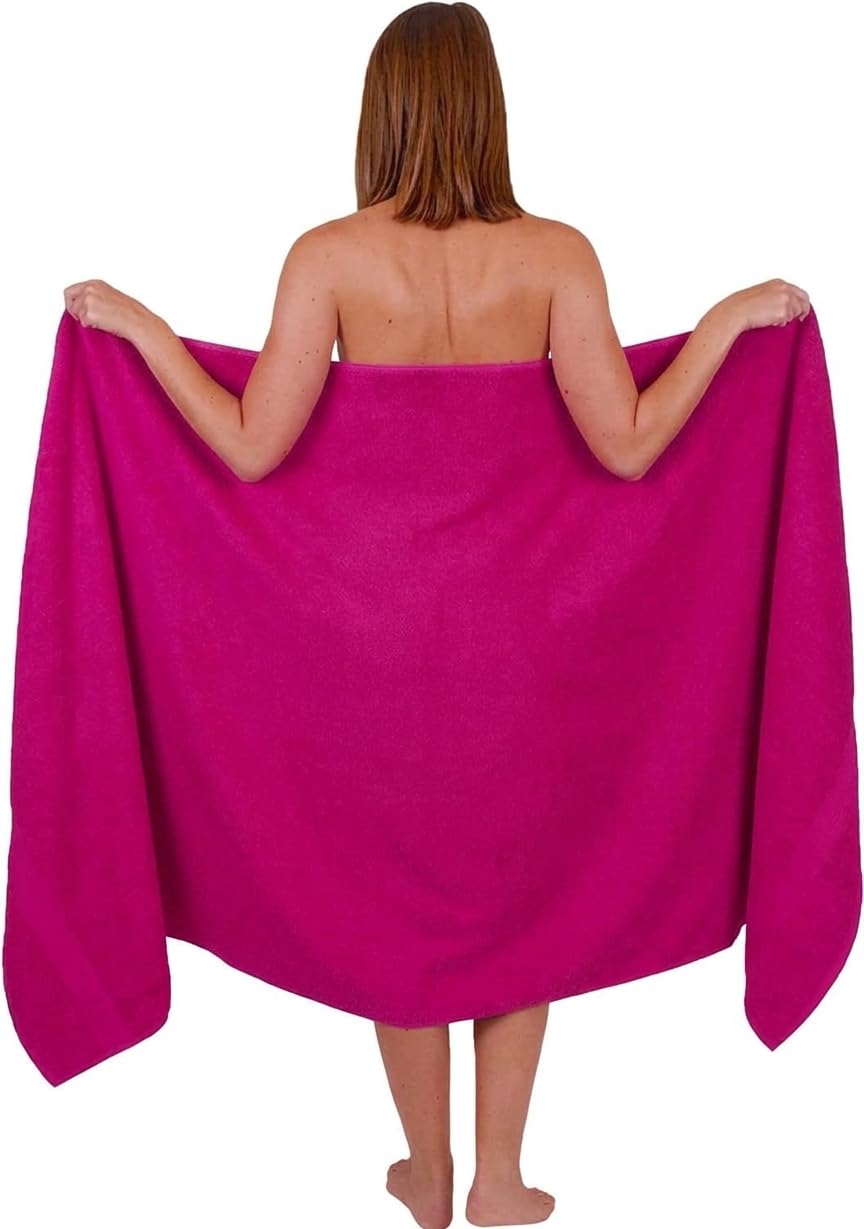Wholesale Trade Dealz Extra Large Bath Sheet 100 x 200 cm Super Jumbo Big Bath Sheets Towels Beach Body Wrap XL Bath Towels 600-GSM (Pink)