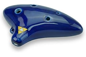 "Ocarinawind" 6 Hole Zelda Ocarina From Zelda Ocarina of Time,with Zelda Triforce Velvet Pouch,well Designed,easy to Play