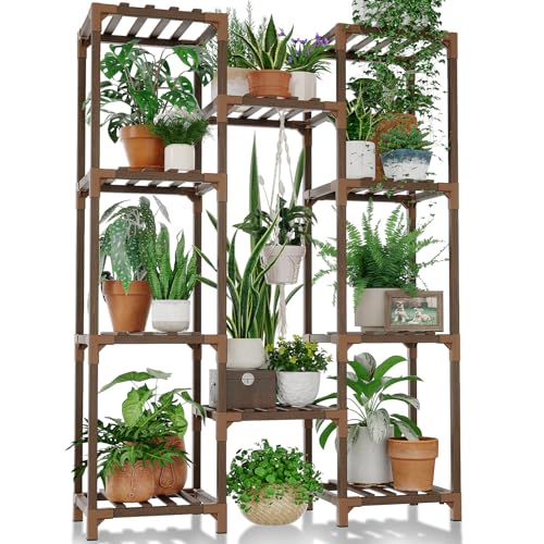 Porta Piante da Esterno Scaffale per Piante da Interno Alto Supporto per Piante Legno Sostiene più Vasi Arredo Giardino Bonsai Vaso