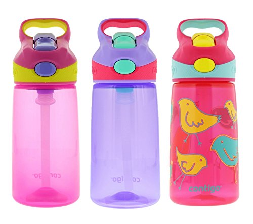 Contigo 14oz Autospout Striker Kids Water Bottle, Petal Pink