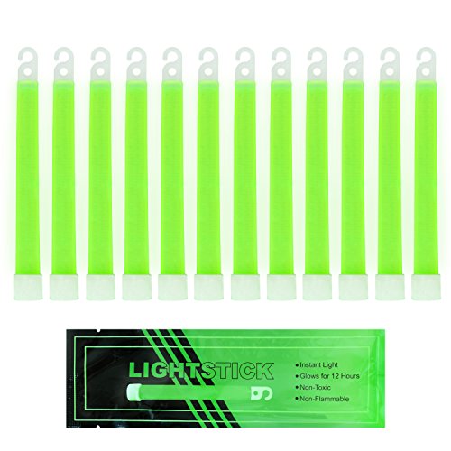 MediTac Green Glow Sticks Premium Bright 6” Snap & Light Sticks 12
