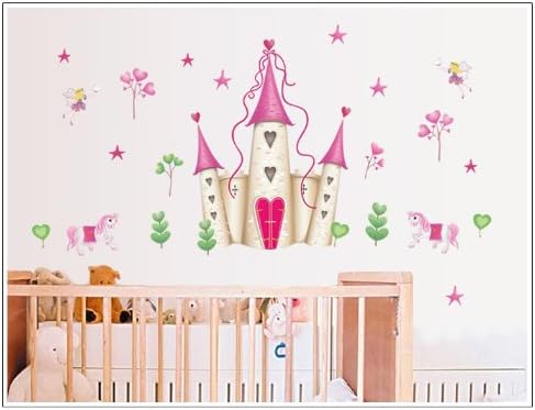 Wall Stickers Art Large Princess Fairy Castle Wall Stickers Wall Decals Kids Bedroom Nursery