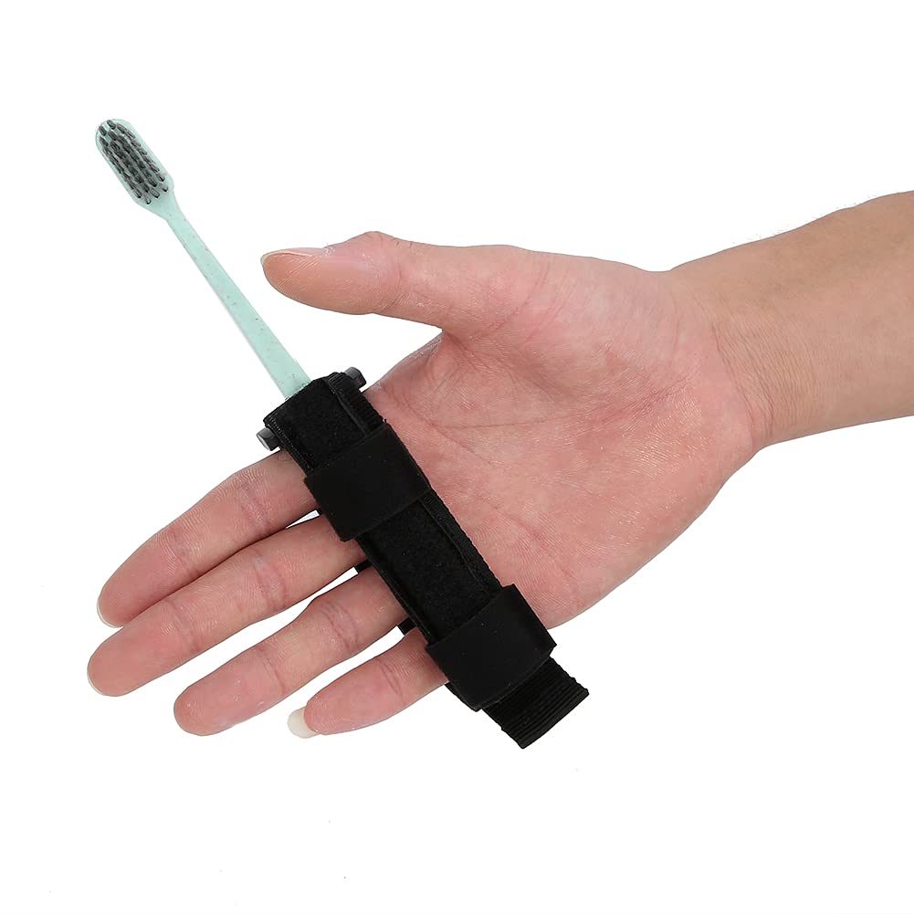 Toothbrush Adaptive Holder, Universal Hand Strap Holding Toothbrush Assistance Cuff for Weak Grip, Elderly, Limited Mobility, Stroke, Arthritis Patient (Green)