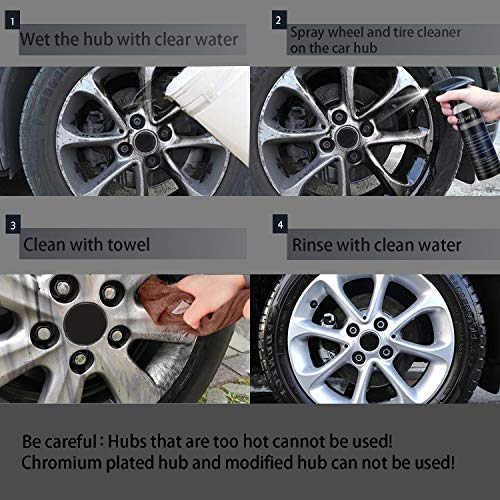 Quwei Wheel and Tire Cleaner - car Wheel Cleaner - Wheel and tire Cleaner kit - Safe decontamination Cleaning Rust Remover Iron Removal Alloy Wheel Cleaner Chrome Aluminum Clear Oxide Ring