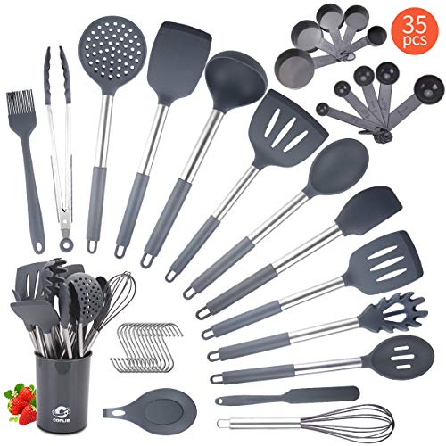 Silicone Cooking Utensils Set, COPLIB Kitchen Utensils35 Pcs Cooking Utensils Set with holder