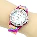Estone® Women Girl Multicolor Geneva Silicone Crystal Bling Fashion Designer Wrist Watch