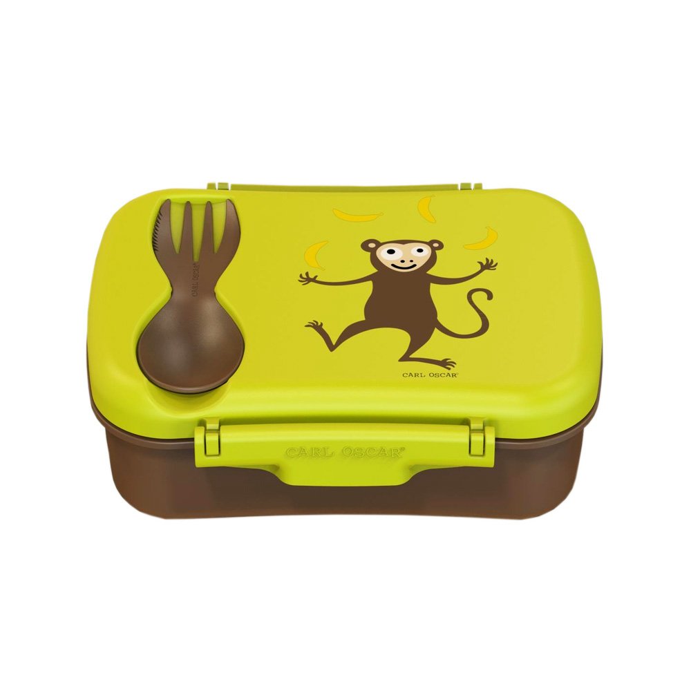 Carl Oscar Nice Box Kids – Bento Box lunch box with ice pack keeps cool for several hours, 17 cm x 12,5 cm x 6,3 cm in Lime