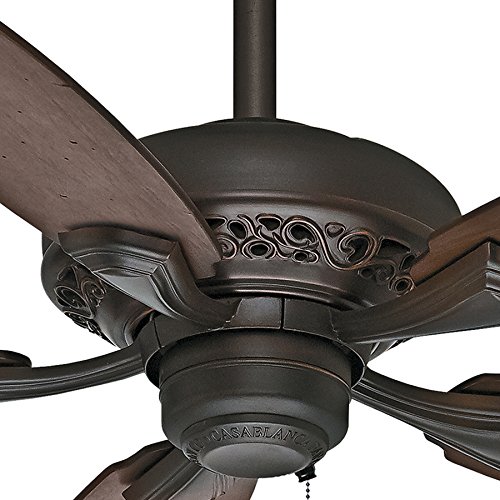 Casablanca 44" Traditional Ceiling Fan in Brushed Cocoa with 5 Distressed Walnut Reversible Veneer Blades (Certified Refurbished)