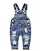 Kidscool Baby and Little Boys/girls Ripped Holes Bib Jeans Overall Blue 12 - 18 Months