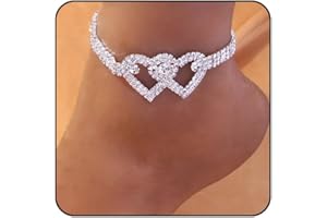 SORA TUKI Silver Ankle Bracelets for Women Gold Anklets for Women Waterproof Stainless Steel Link Chain Anklet Tennis Rhinestone Diamond Anklets for Women Heart Butterfly Anklets for Women Summer Beach Foot Jewelry