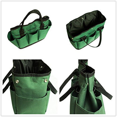 Bestmemories Garden Tool Totes Green Weeding Tools Carry Bags Multifunctional Handheld Garden Tool Totes Bucket Organizer Garden Tool Holders Storage Bags
