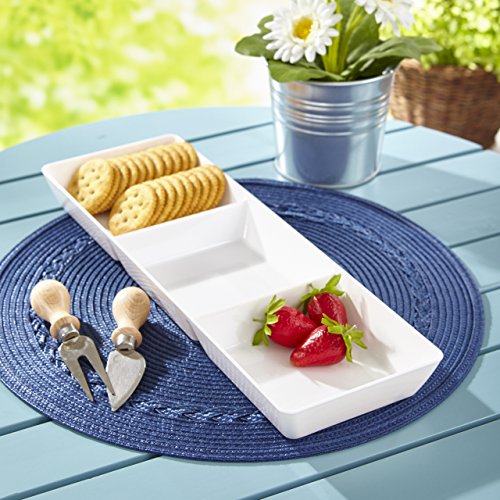 1 Avant+3+Compartment+Plastic+Appetizer+Serving