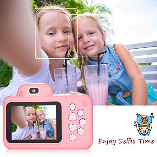 Kids Digital Camera, 12MP Kids Camera for Girls with 2.4 Inch Large Screen 1080P Pink Kids Video Camera Best Birthday Gift for Kids Include 32G Memory Card...