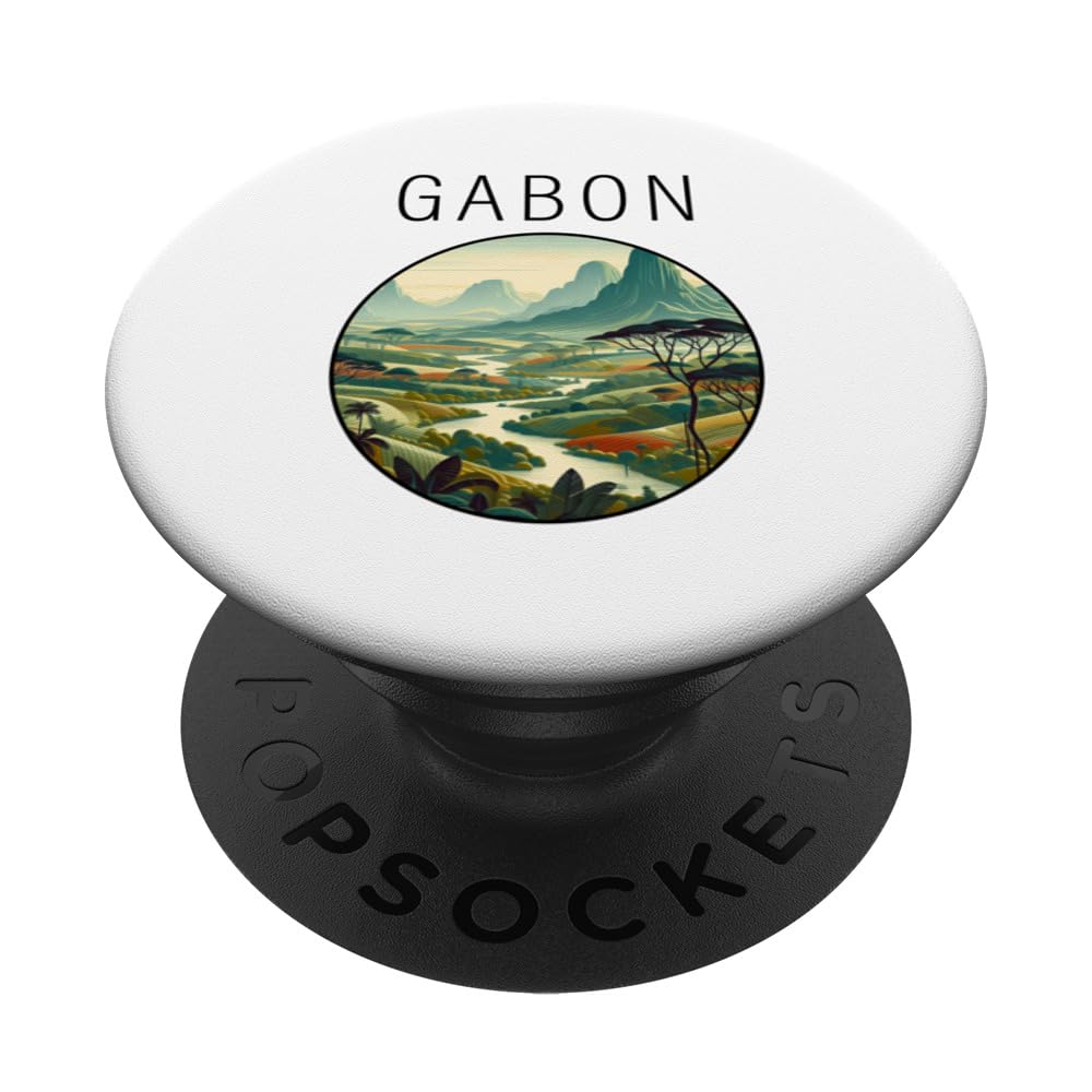 Gabon scenery Art Deco PopSockets Swappable PopGrip