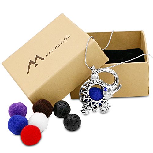 Essential Oil Diffuser Necklace Premium Elephant Lava Stones