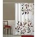Maytex Satori Leaf Fabric Shower Curtain, Red, 70 inches x 72 inches