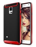 Galaxy S5 Case, Coolden® Ultra Exact Fit Defender Shield Soft Interior Galaxy S5 Hard Case Non-slip Grip Cover Slim Rugged Flexible Armor for Galaxy S5 - Red