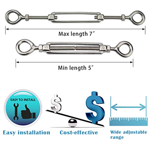 Muzata 40 Pack Cable Railing Kit Heavy Duty Stainless Steel for 1/8
