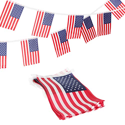 DDMY US Flag, American String Pennant Banners, 36 Feet 40 Flags for 4th of July Independence Day Party Decoration, Festival, Holiday Garden Decoration