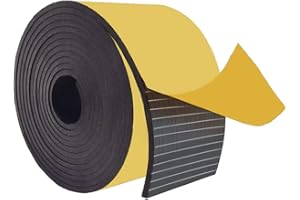 DOBTIM Self Adhesive Rubber Strips 1/8 (.125)" Thick X 3" Wide X 10'Long, Solid Neoprene Rubber Roll with Stick Backing,Perfect for Pads, Gasket, DIY Projects