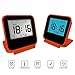 Electronic Alarm Clock, Travel Clock, KRASR Portable Digital Clock with Calendar & Temperature - Battery Included (Orange)