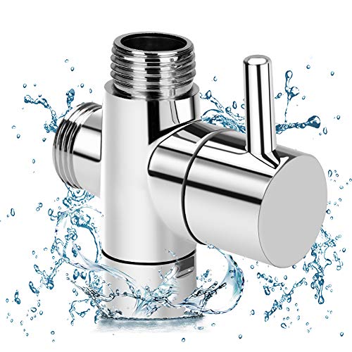 Linkax Bathroom Angle Valve Three-way faucet valve Shower Arm Diverter Valve for Hand Held Showerhead and Fixed Spray Head,G 1/2 3-Way Bathroom Universal Shower System Replacement Part - Thumbnail 7