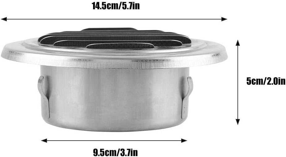 Aramox Round Air Vent Stainless Steel Wall Air Vent Flat Grille Ducting Ventilation Cover Outlet Insect Mesh for Bathroom Office Kitchen Ventilation - Image 3