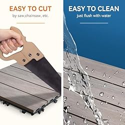 9 PCS WPC Rosewood Decking Tiles