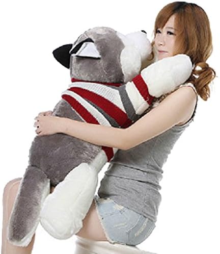 Cute Siberian Husky Plush Doll 50cm Strip Dog Plush toys Sofa Throw Pillow 28"