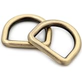 Loosco Metal D-Rings, 6PCS Non Welded Dee Ring for Bag Landyard DIY Craft Accessories (Brushed Brass,1 1/4")