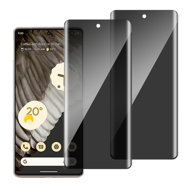 chejuza Privacy Screen Protector for Google Pixel 6 Pro/7 Pro 5g [2 Pieces], 9H Hardness, Full Coverage Anti Spy Tempered Glass, HD Screen Protector