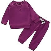 Happy Town Fall Outfits for Toddler Girl Boy Long Sleeve Top and Long Pants Set Toddler Sweatsuits
